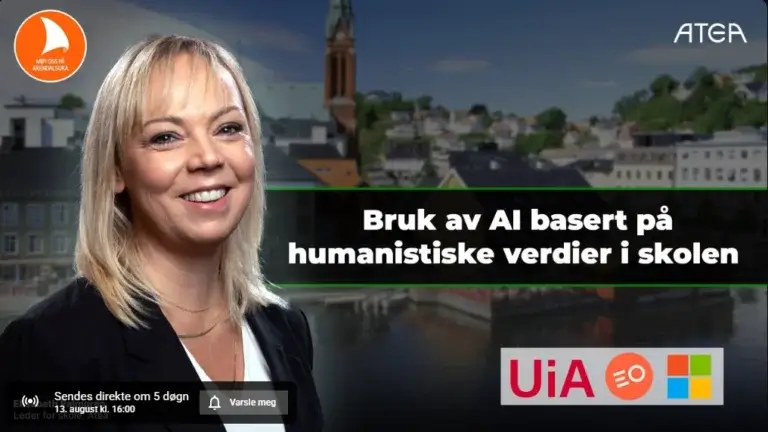 NO Hopp over navigeringen Søk Opprett 9+ Brukerbilde Bruk av AI basert på humanistiske verdier i skolen
